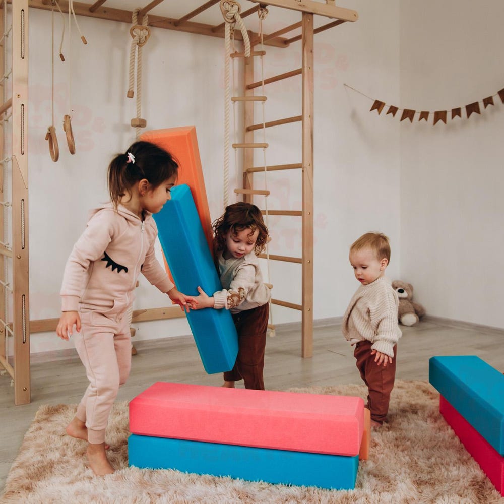 88x78" Swedish Ladder with accessories, Indoor Climbing Gym, Soft Play Equipment, Montessori Soft Play Blocks, Foam Climbing