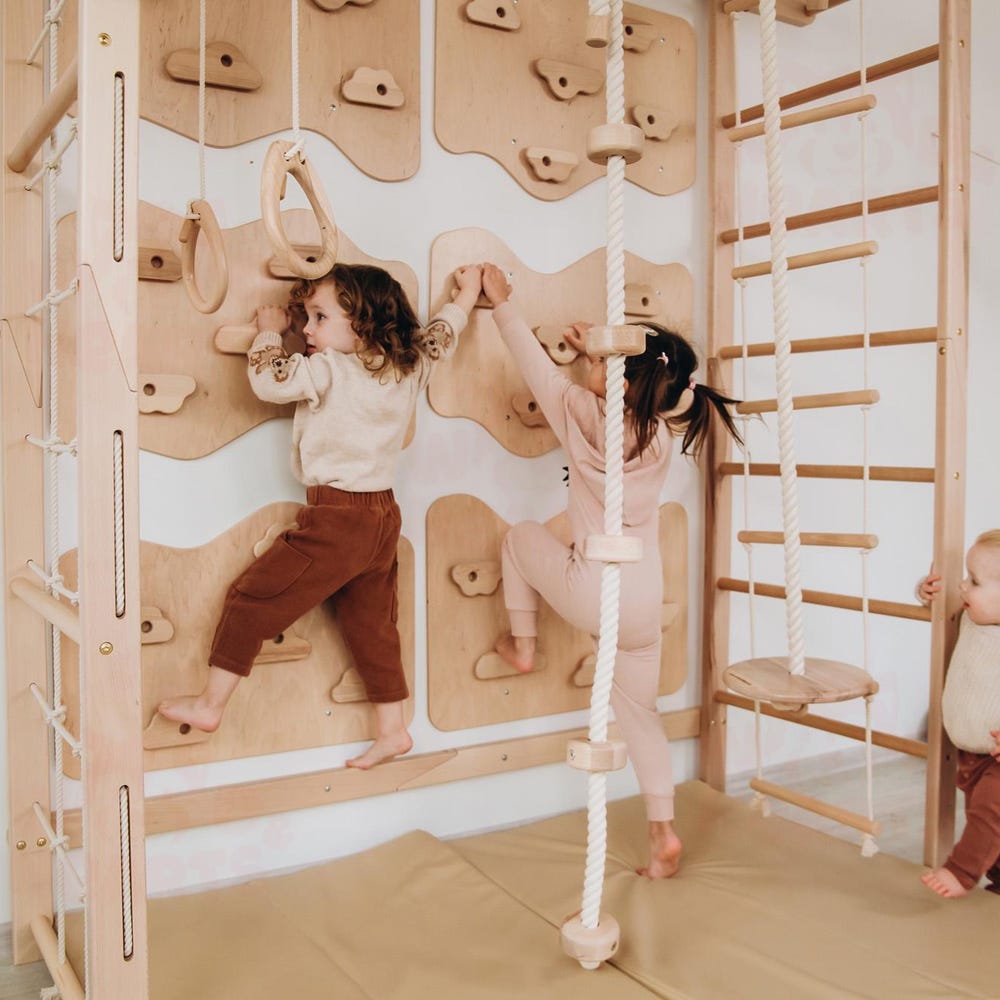 88x78" Swedish Ladder, Wall Games, Climbing Panels, Indoor Climbing Wall, Monkey Bars, Indoor Swing, Montessori Climbing