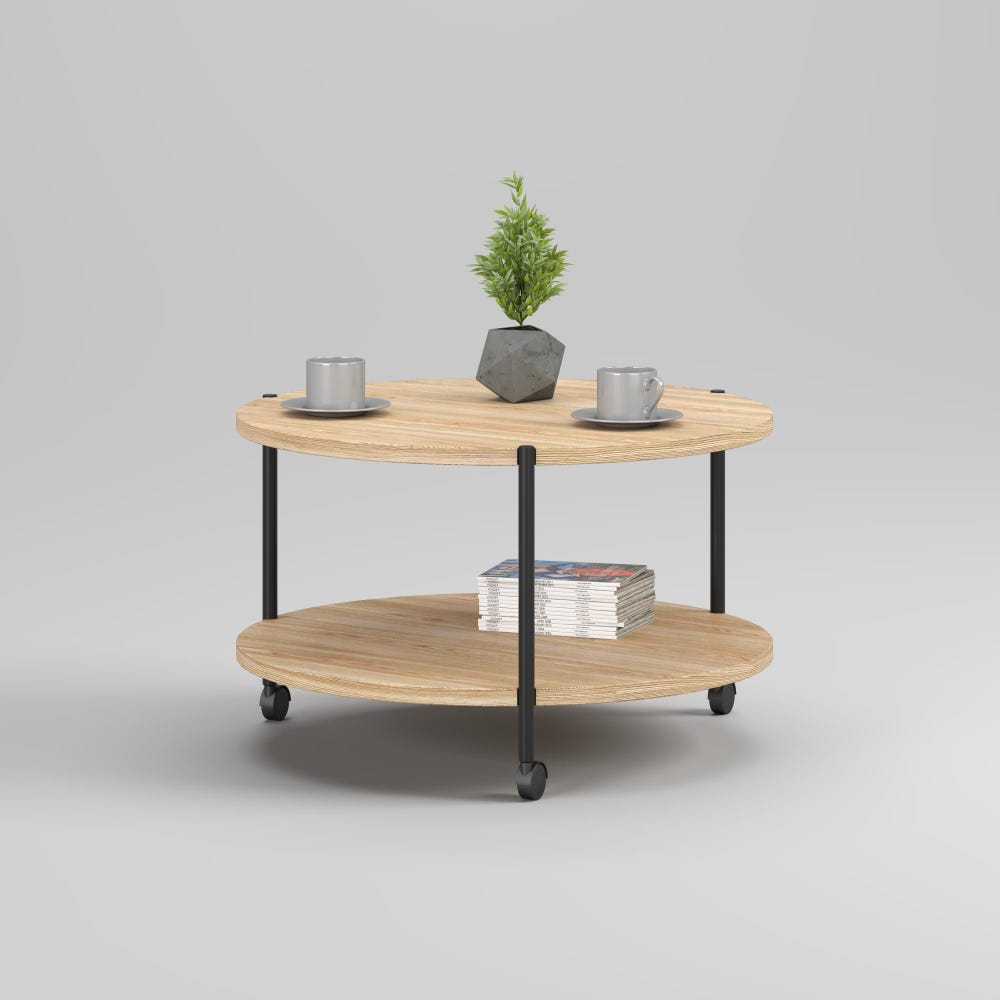 Coffee Table Rund Round Oak Wooden Coffee Table Unique Small Oak Wooden Table Handmade Furniture Living Room Decor Scandinavian Furniture