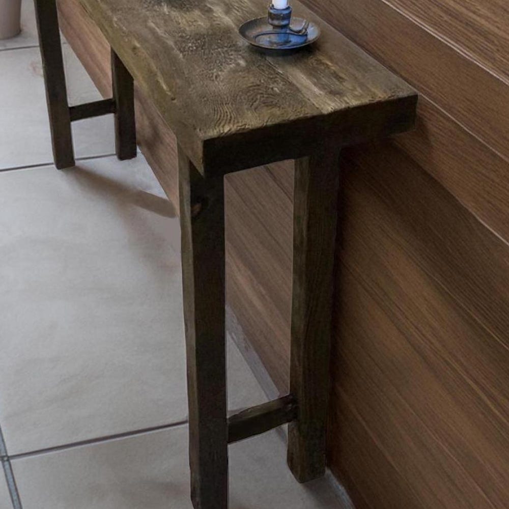 Custom Rustic Wooden Console Table – Handmade Farmhouse Live Edge Solid Wood Entryway Hallway Dresser – Narrow Handcrafted for Living Room
