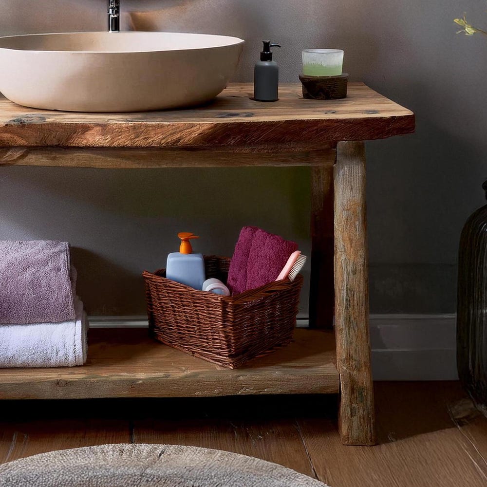 Wooden Rustic Style handmade bathroom vanity live edge solid wood cabinet sink table counter top farmhouse home decor furniture  handcrafted