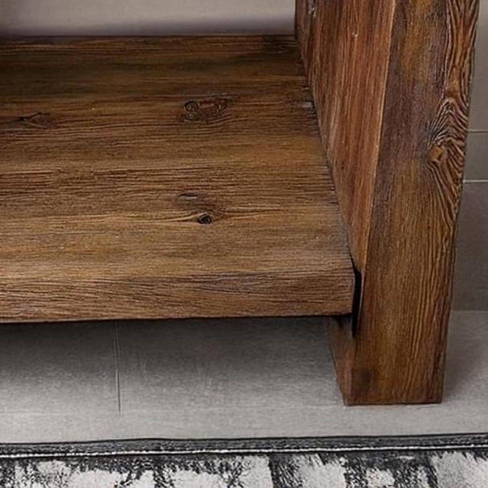 Custom Handmade Rustic Wooden Bathroom Vanity - Farmhouse Style Sink Shelf with Live Edge Reclaimed Handcrafted cabinet table solid wood