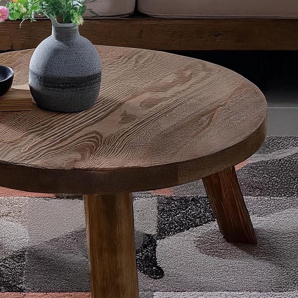Custom Handmade Rustic Wooden round oval elips Coffee Table - Farmhouse Style natural Live Edge Handcrafted solid wood table furniture decor