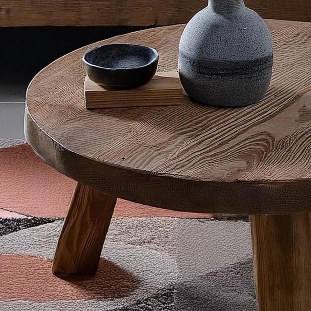 Custom Handmade Rustic Wooden round oval elips Coffee Table - Farmhouse Style natural Live Edge Handcrafted solid wood table furniture decor