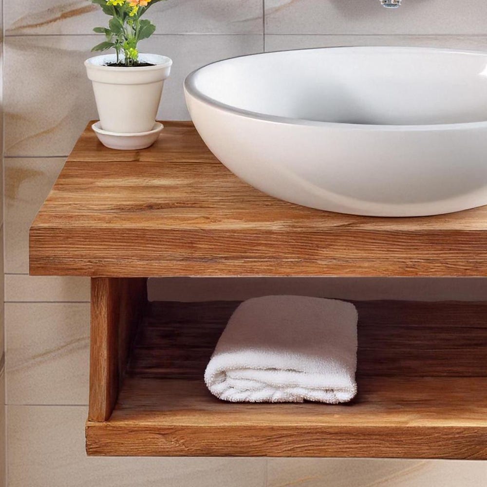 Wooden Floating Bathroom Vanity Farmhouse Style Sink Shelf Live Edge Reclaimed Handcrafted cabinet table Handmade Rustic countertop table
