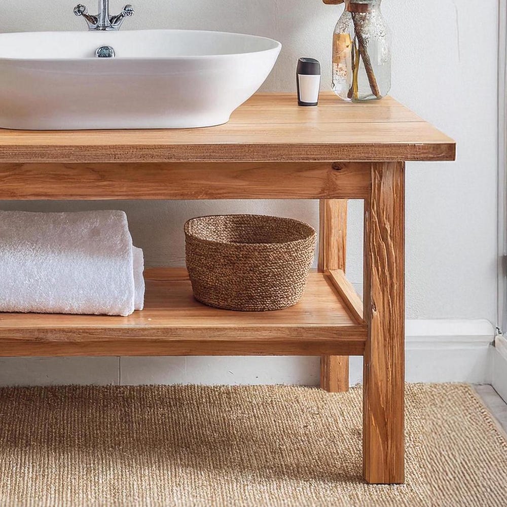 Custom Handmade Rustic Wooden Bathroom Vanity - Farmhouse Style Sink Shelf with Live Edge Reclaimed Handcrafted cabinet table solid wood