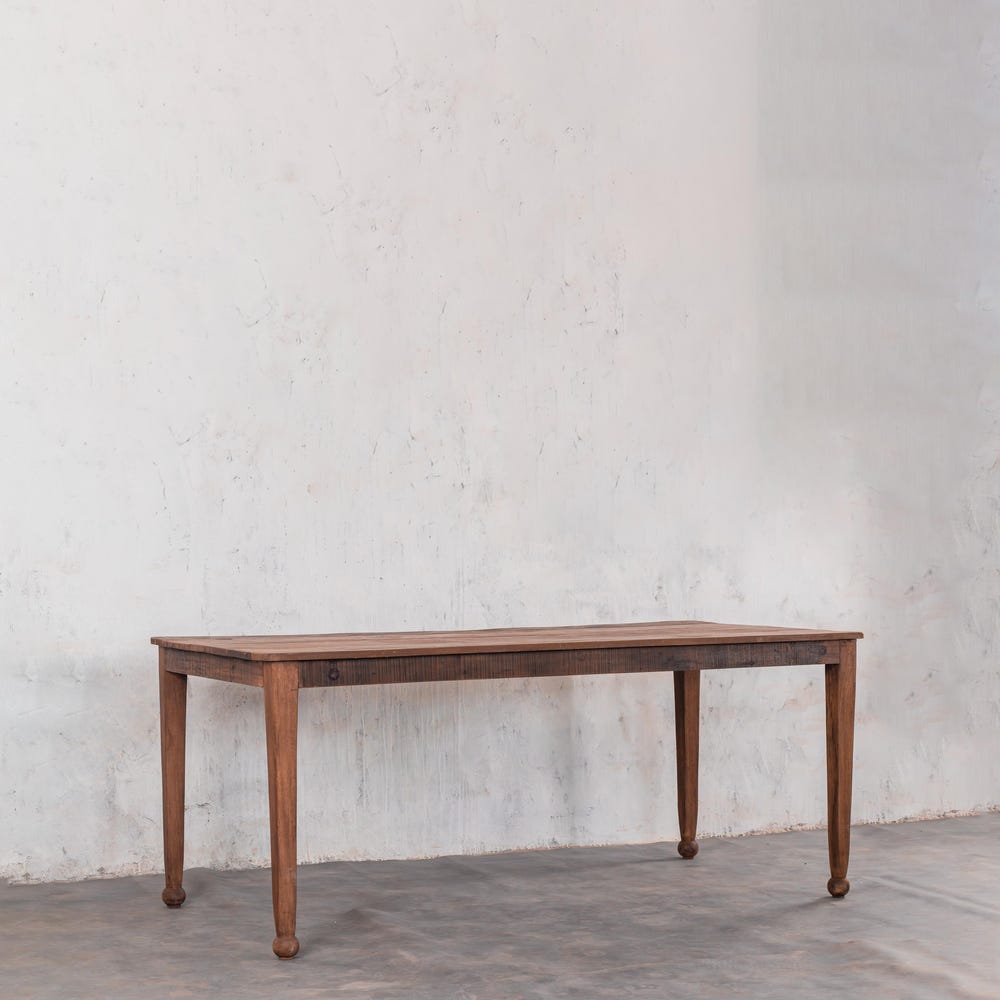 Barnwood Breeze Dining table | Kitchen Dining table | Vintage Farmhouse table  | Carved Legs | Customizable | Reclaimed wood | Tapper Legs