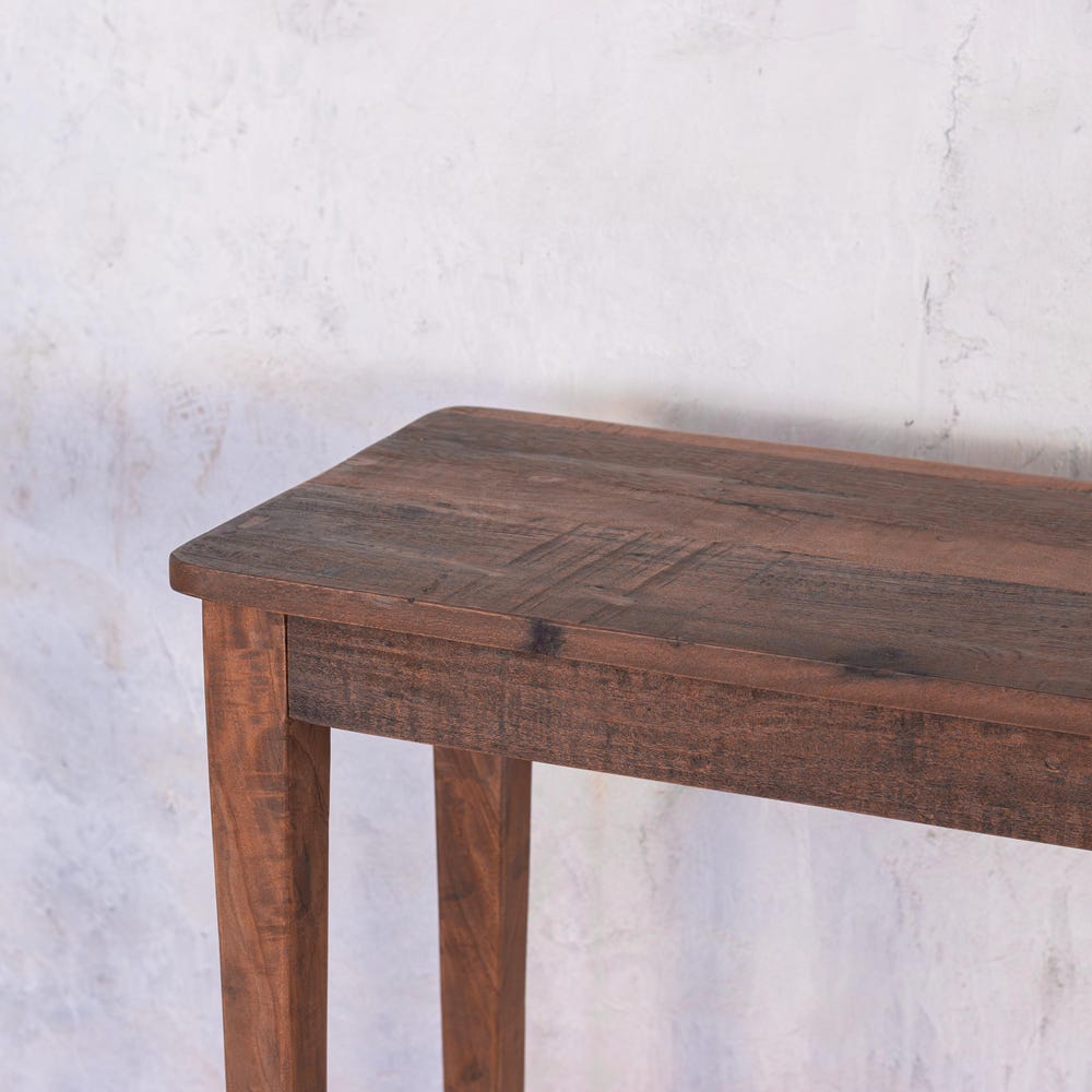 Barnwood Breeze Console Table | Living room console table | Entryway console | Carved Legs | Customizable | Reclaimed wood | Farmhouse Style