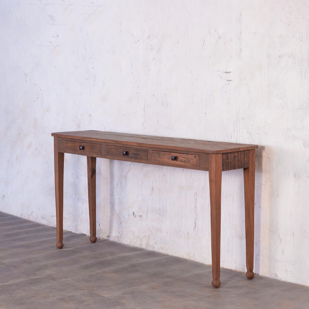 Barnwood Breeze Console table with drawers | Living Room  storage console  | Entryway Console  | Carved Legs | Customizable | Reclaimed wood