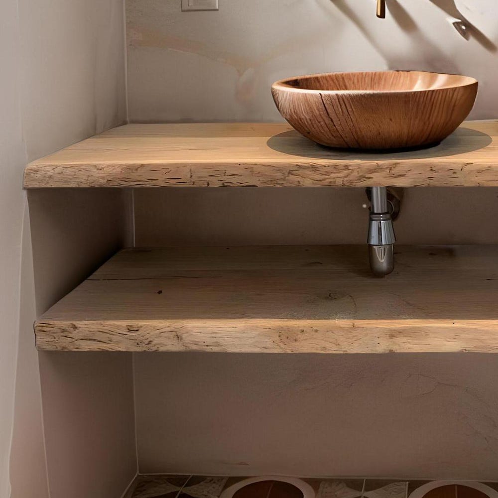 Custom Handmade Rustic Wooden Bathroom Vanity - Farmhouse Style Sink Shelf with Live Edge Reclaimed Handcrafted cabinet Wood Country Style