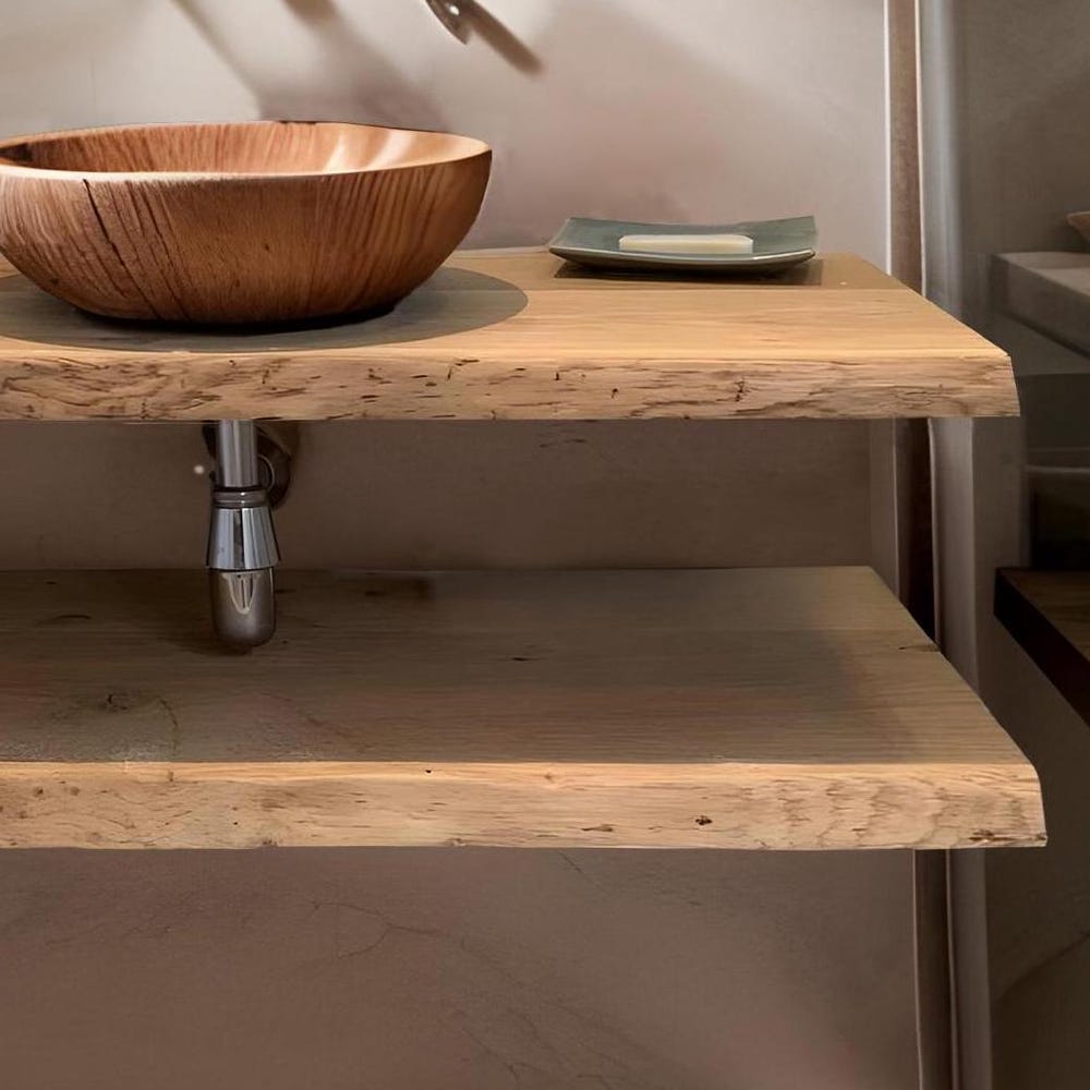 Custom Handmade Rustic Wooden Bathroom Vanity - Farmhouse Style Sink Shelf with Live Edge Reclaimed Handcrafted cabinet Wood Country Style