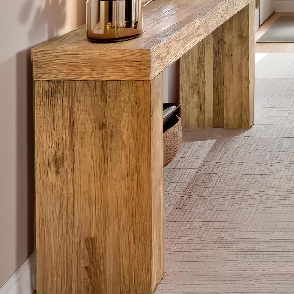 Custom Rustic Wooden Console Table – Handmade Farmhouse Live Edge Solid Wood Entryway Hallway Dresser – Narrow Handcrafted for Living Room
