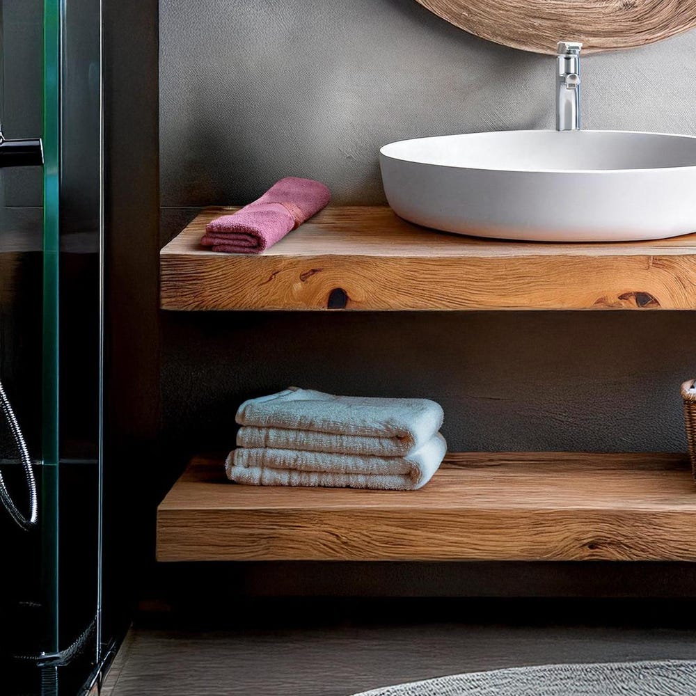 Wooden Floating Bathroom Vanity Farmhouse Style Sink Shelf with Live Edge Reclaimed Handcrafted cabinet table Handmade Rustic countertop