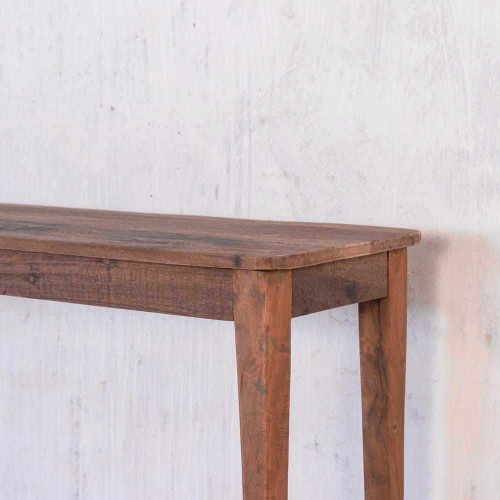 Barnwood Breeze Console Table | Living room console table | Entryway console | Carved Legs | Customizable | Reclaimed wood | Farmhouse Style
