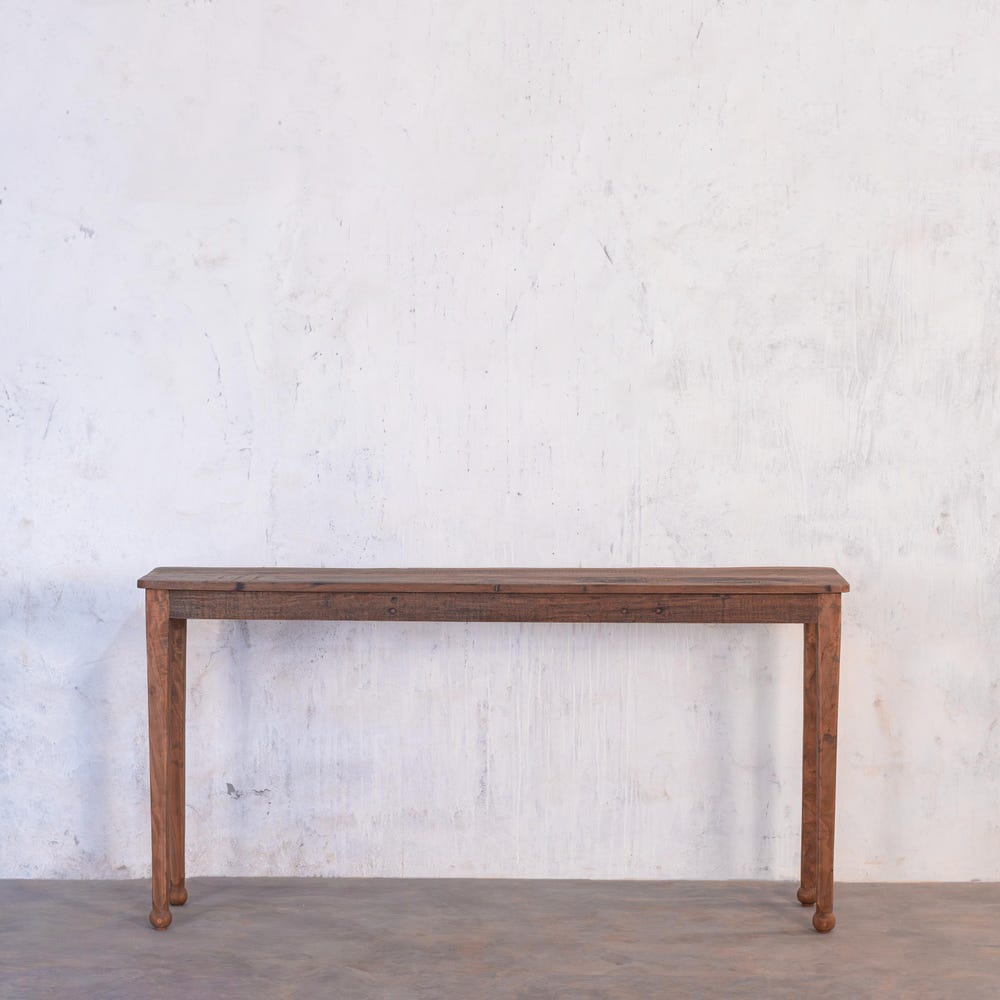 Barnwood Breeze Console Table | Living room console table | Entryway console | Carved Legs | Customizable | Reclaimed wood | Farmhouse Style