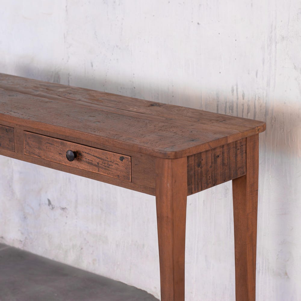 Barnwood Breeze Console table with drawers | Living Room  storage console  | Entryway Console  | Carved Legs | Customizable | Reclaimed wood