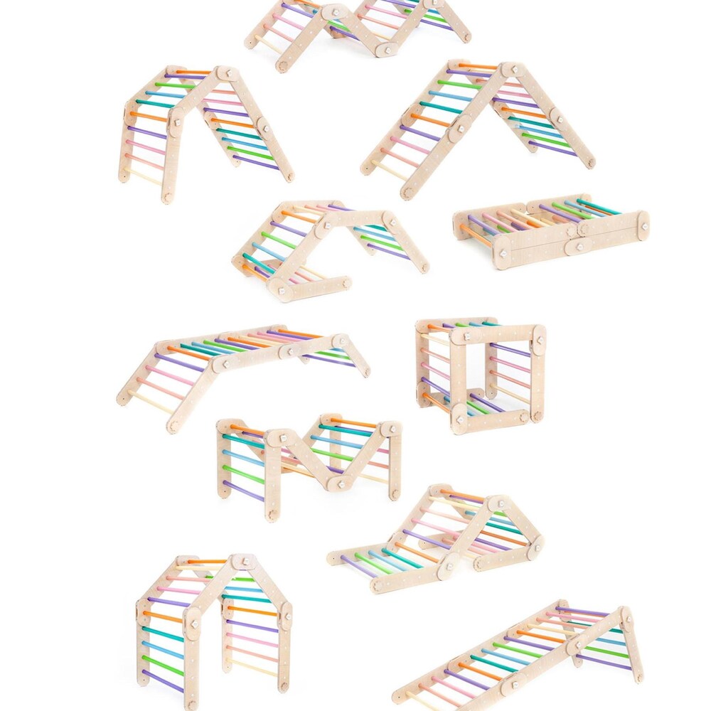 COLORED CLIMBER, modifiable triangle, Montessori, climbing, toddler triangle, climbing triangle, transformable triangle.