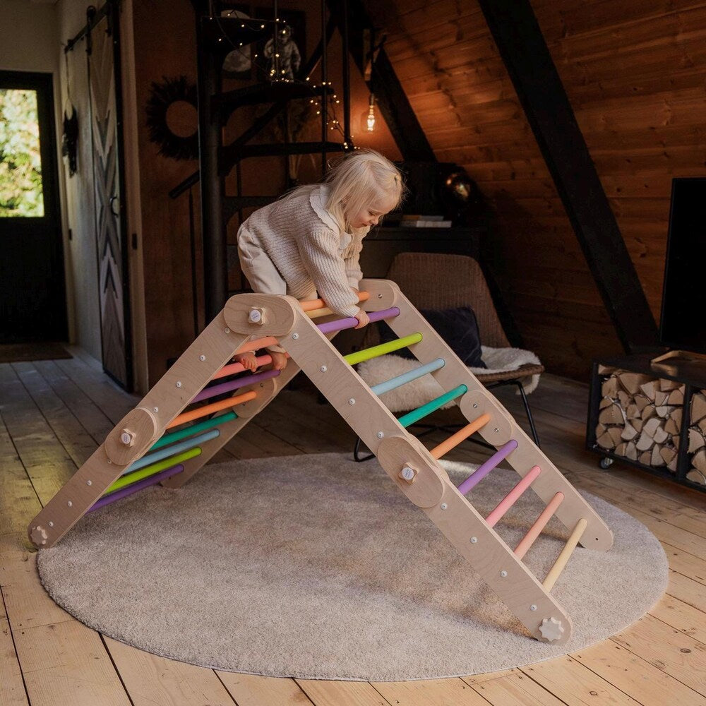 COLORED CLIMBER, modifiable triangle, Montessori, climbing, toddler triangle, climbing triangle, transformable triangle.