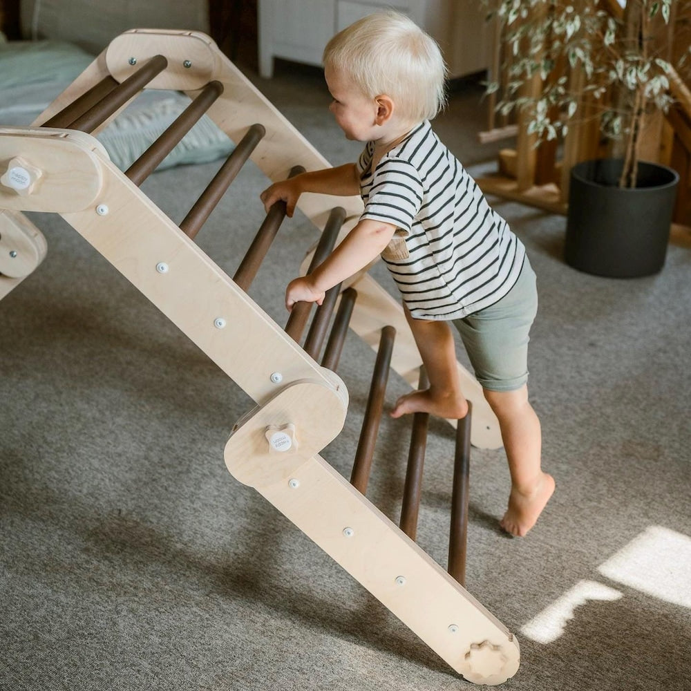 DARK CLIMBER, modifiable triangle, Montessori, climbing, toddler triangle, climbing triangle, transformable triangle.