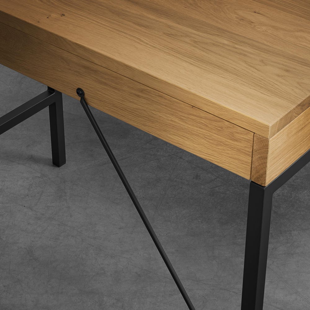 Scandinavian Decor Desk Mennen Wooden Solid Oak Table Modern Wood Small Computer Table Wooden Scandinavian Oak Handmade Table Furniture