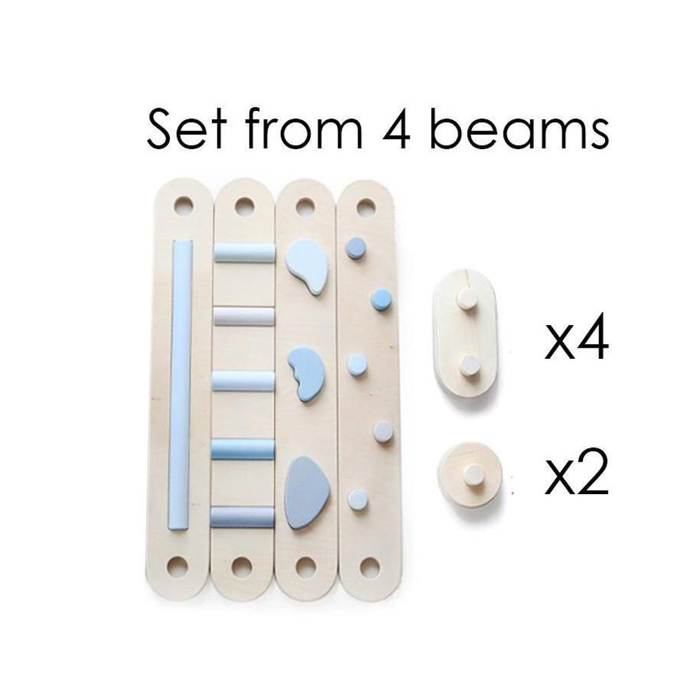 Balance beam set from 4, 6 or 8 beams, Montessori toy, gift for kids, wooden balance path, balance toy for kid, balance board, toddler gym