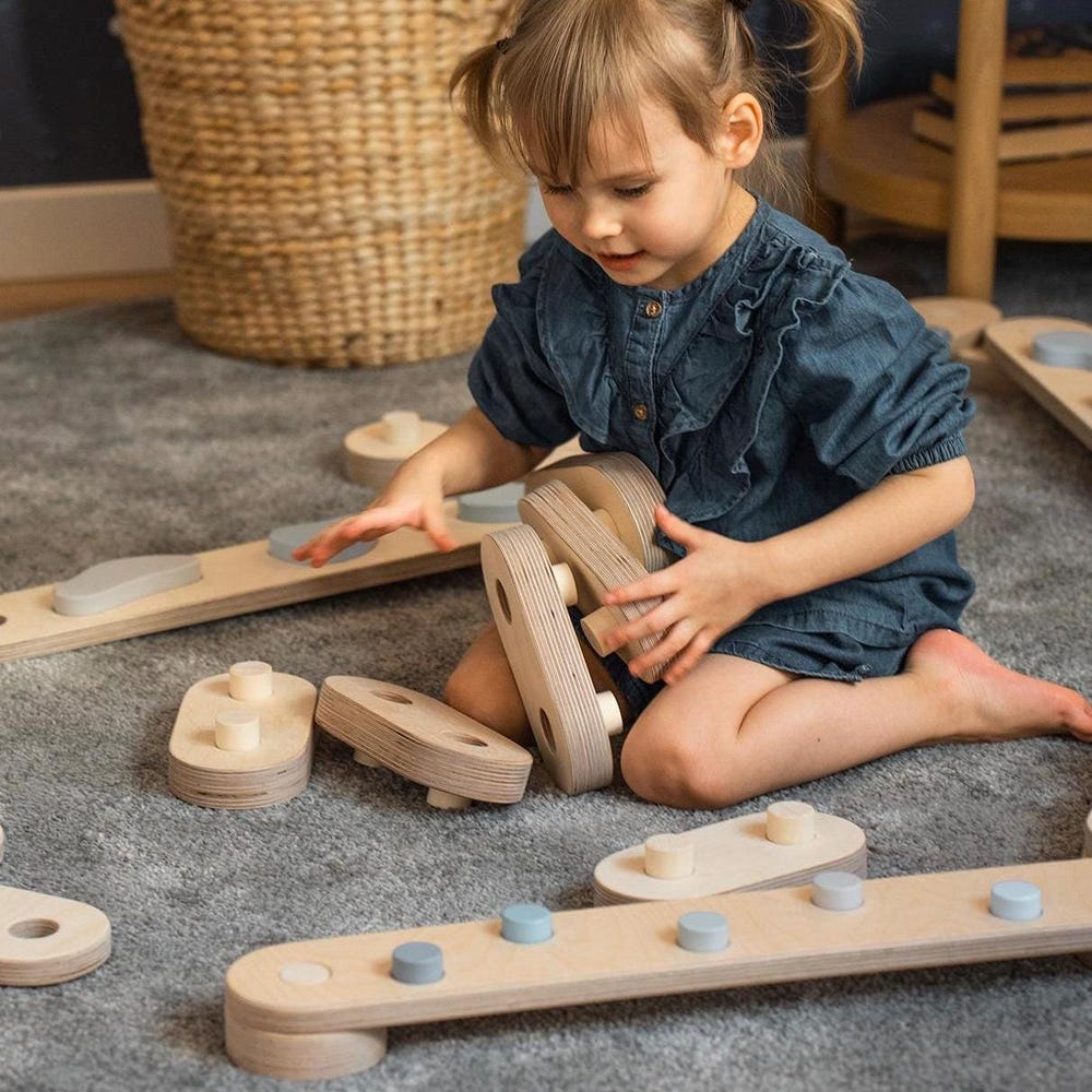 Balance beam set from 4, 6 or 8 beams, Montessori toy, gift for kids, wooden balance path, balance toy for kid, balance board, toddler gym