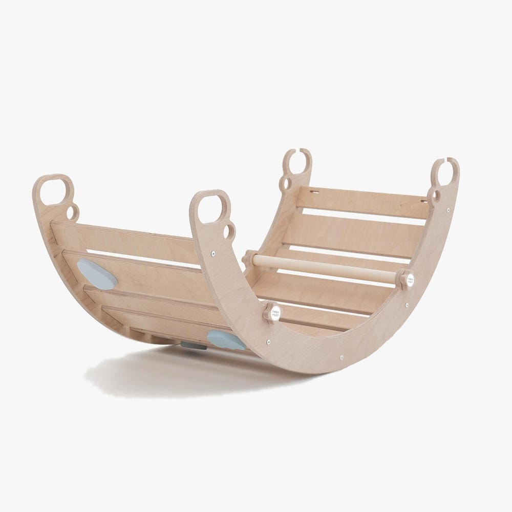 climbing arch, ramp, rocker-arch, Montessori toys, montessori furniture, rainbow rocker, wooden climbing toy for toddlers