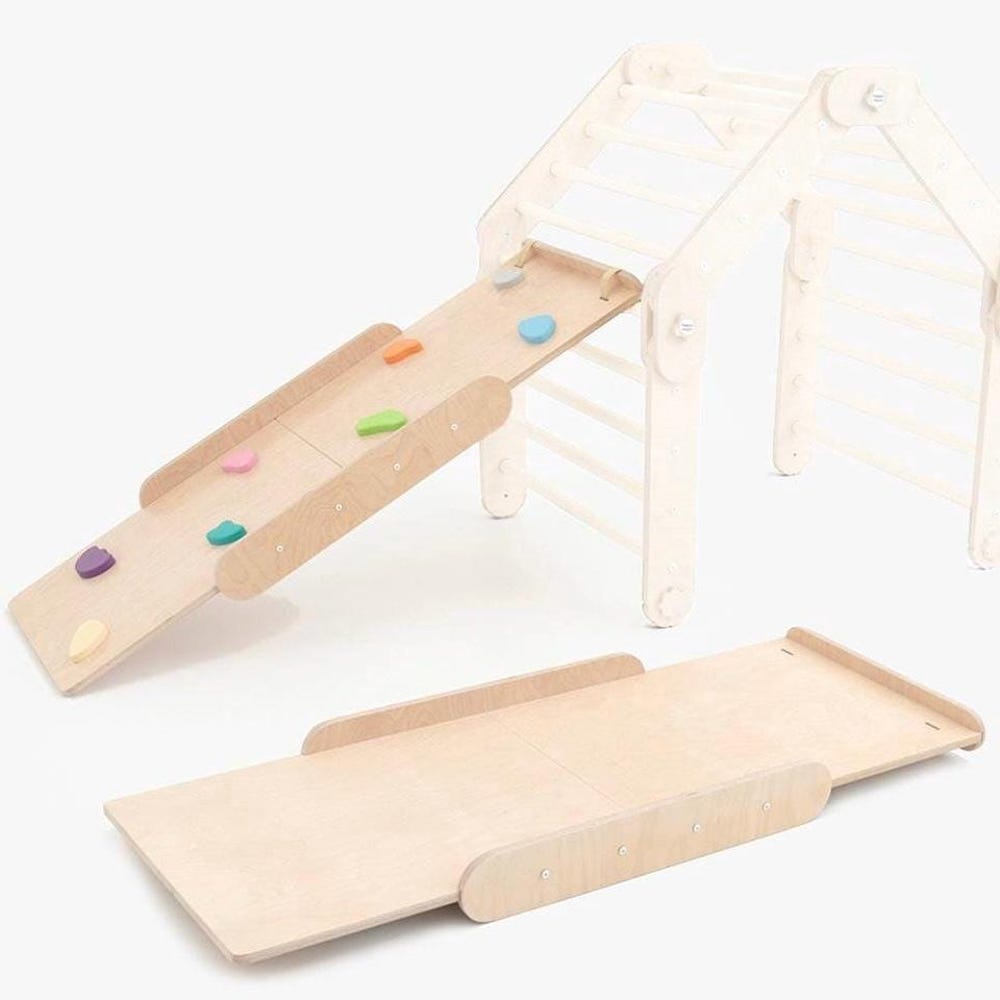 COLORED CLIMBER, with ramp, transformable triangle, happymoon, Montessori ramp, toddler triangle, climbing triangle.