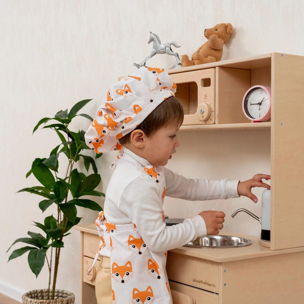 Wooden Play Kitchen for Kids, Toy Kitchen, Kitchen Pretend Play for Toddler, Montessori Eco Toy