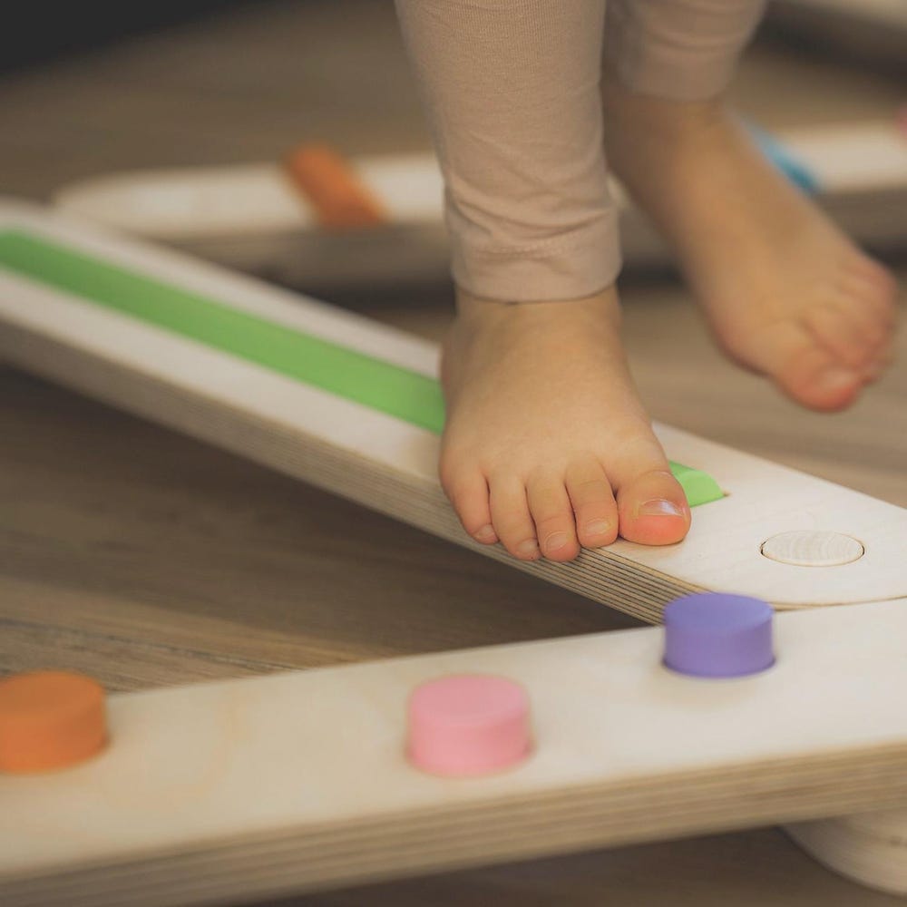 Balance beam set from 6 beams, double sided balance beam set for kid, balance path, toddler balance board, balance toy, Montessori balance