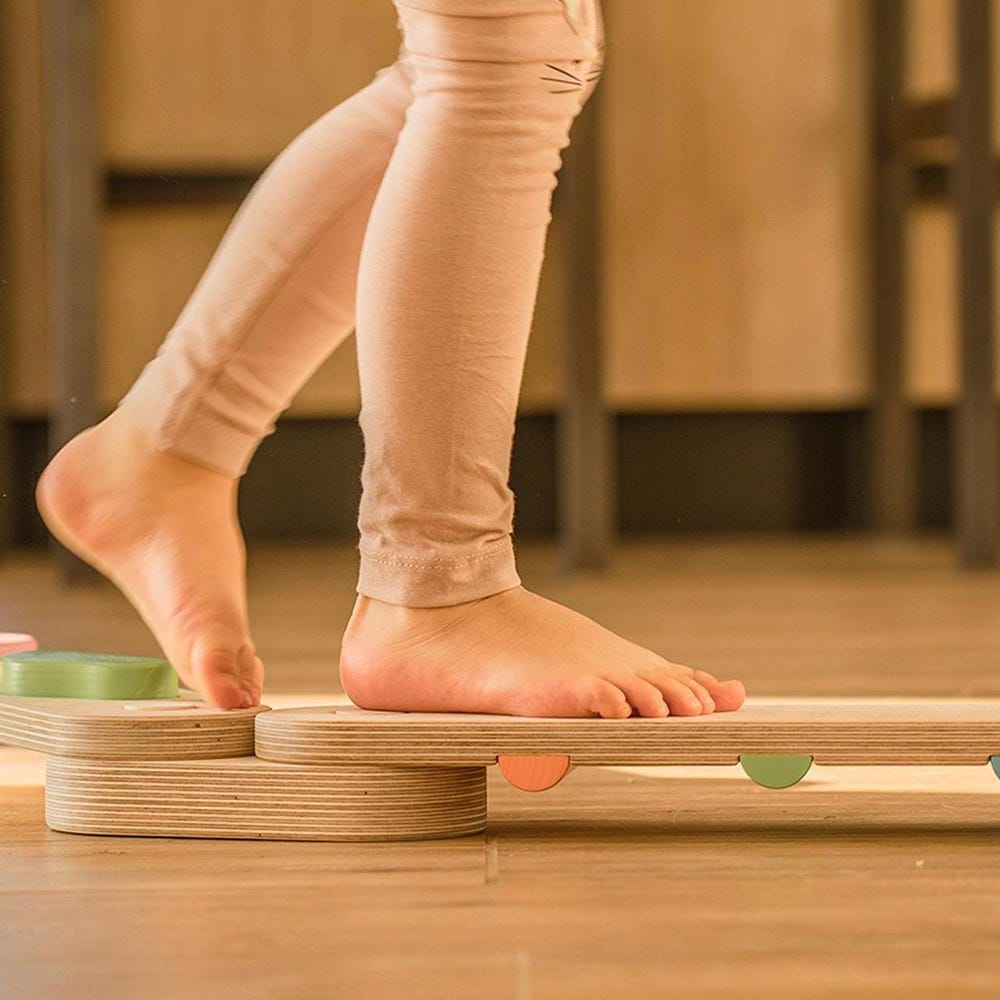 Double-sided balance beam set from 8,  wooden balance board, Montessori balance toy, toddler gift, wooden gymnastic complex, happymoon