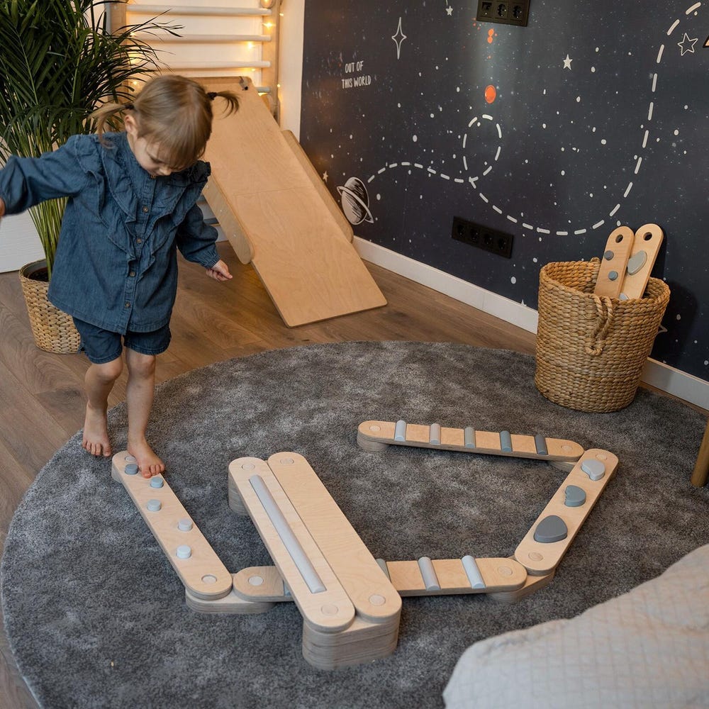 Wooden balance beam set from 6, wooden balance toy, Montessori balance board, kids gift,  double-sided balance beams, kids balance beam