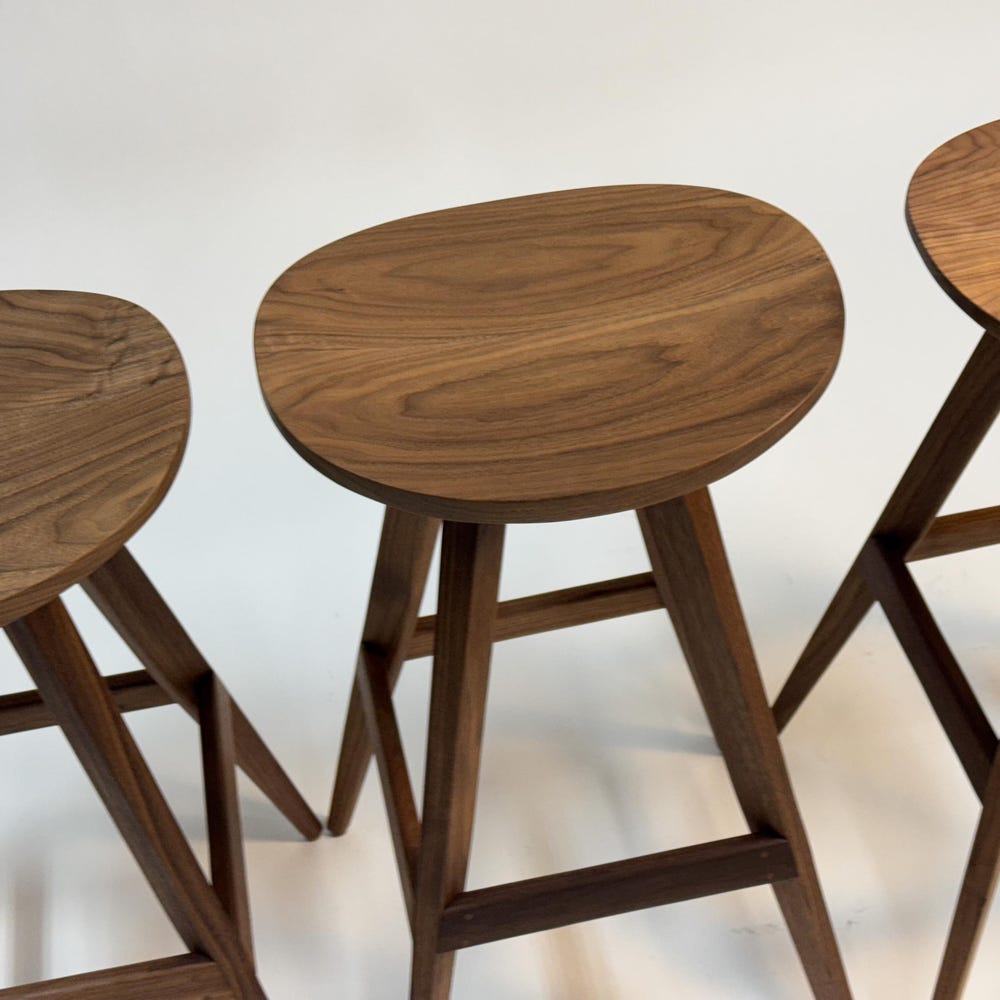 CALYX Cupped Seat Stool | Minimalist Mid Century Modern | Swiveling Bar Stool | Counter Height Stool | Modern Kitchen Chair | No Back Stool