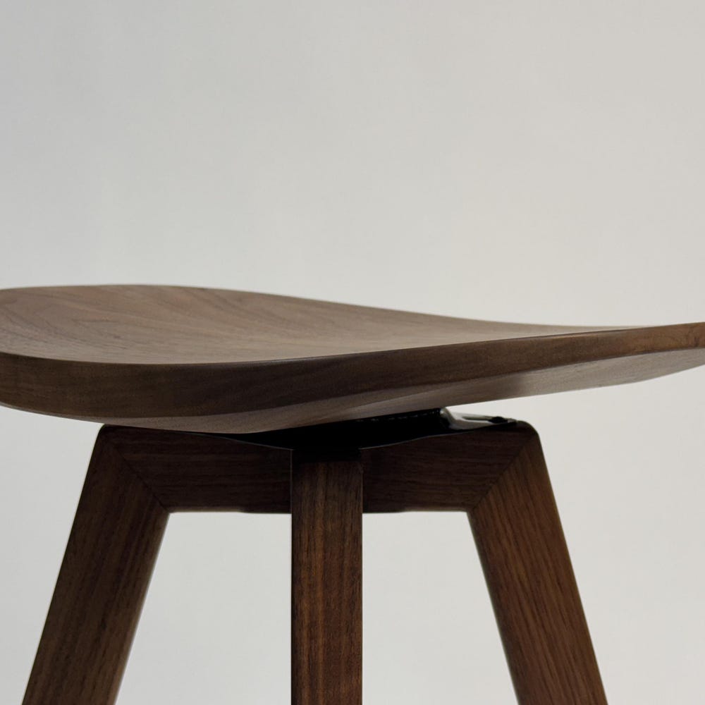 CALYX Cupped Seat Stool | Minimalist Mid Century Modern | Swiveling Bar Stool | Counter Height Stool | Modern Kitchen Chair | No Back Stool