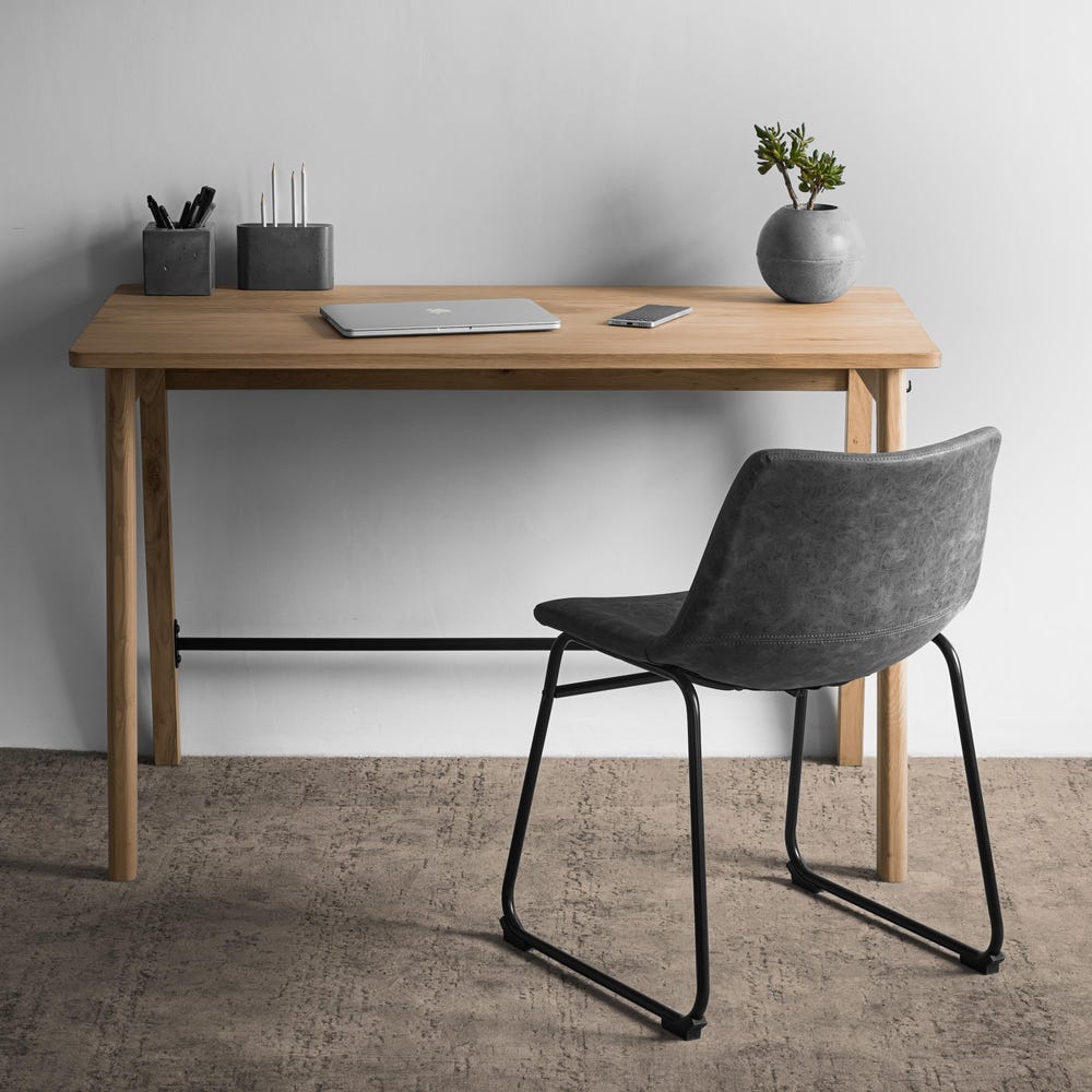 Computer Desk Oak Yotsa without Drawer Modern Mid Century Decor Wooden Solid Writing Desk Handmade Scandinavian Decor Wooden Oak Study Desk