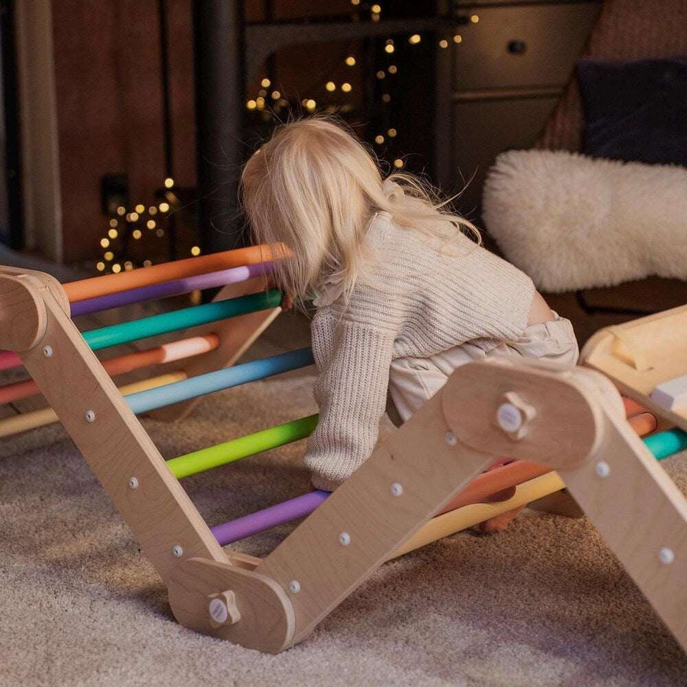 COLORED CLIMBER, modifiable triangle, Montessori, climbing, toddler triangle, climbing triangle, transformable triangle.