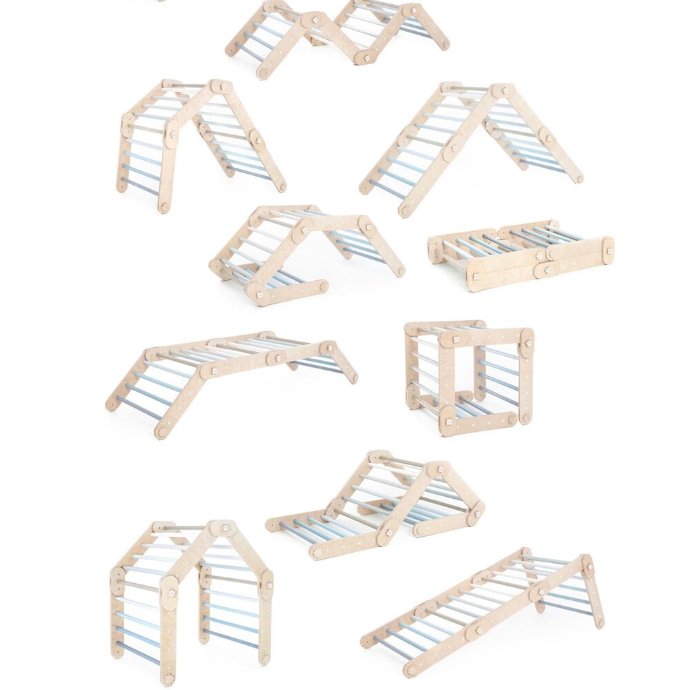 BLUE CLIMBER, modifiable triangle, Montessori, climbing, toddler triangle, climbing triangle, transformable triangle.