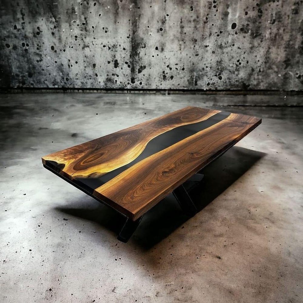 Epoxy TableTop ,Luxury dining Table, sofa, Side center table top Live Edge Walnut Table, Custom Order, Epoxy Resin River Table, Natural Wood
