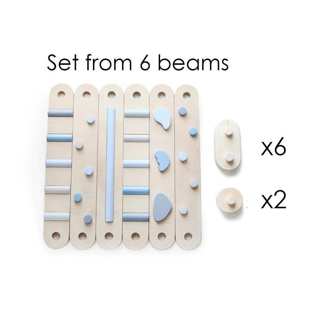 Balance beam set from 4, 6 or 8 beams, Montessori toy, gift for kids, wooden balance path, balance toy for kid, balance board, toddler gym