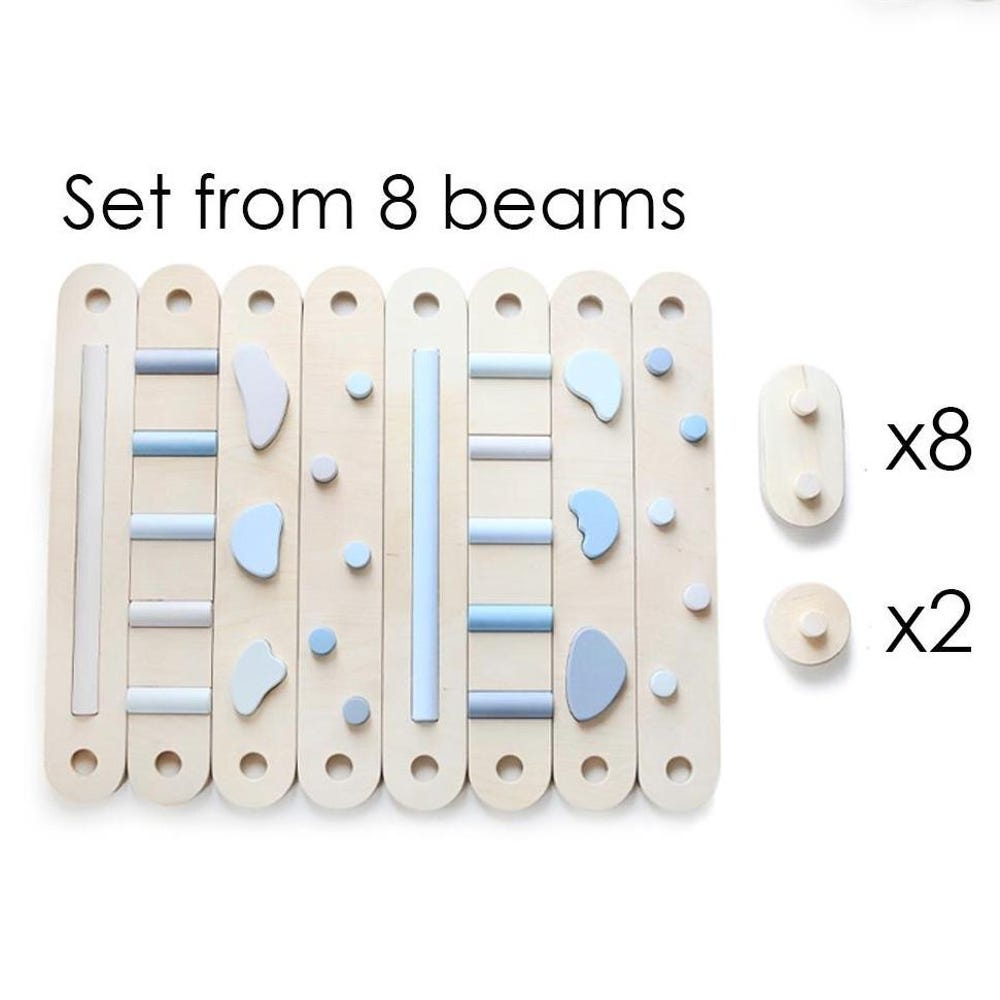 Balance beam set from 4, 6 or 8 beams, Montessori toy, gift for kids, wooden balance path, balance toy for kid, balance board, toddler gym