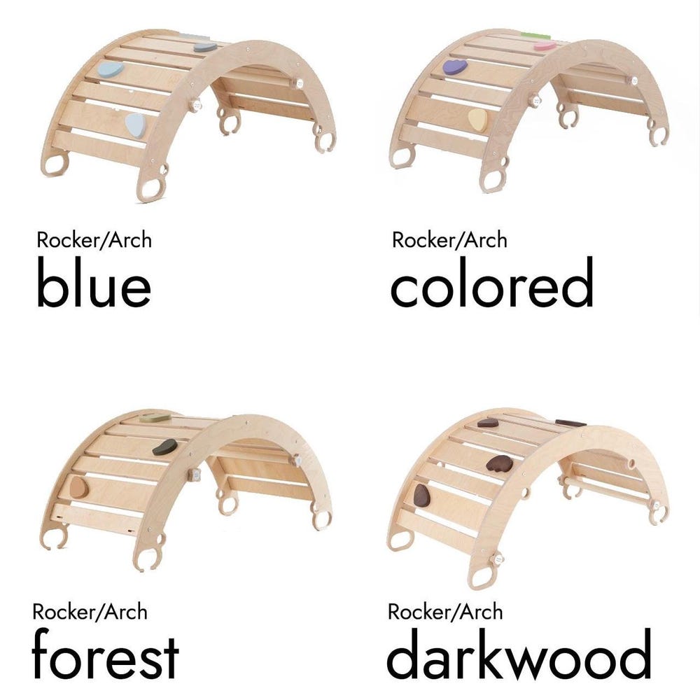climbing arch, ramp, rocker-arch, Montessori toys, montessori furniture, rainbow rocker, wooden climbing toy for toddlers