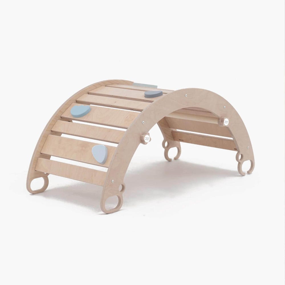 climbing arch, ramp, rocker-arch, Montessori toys, montessori furniture, rainbow rocker, wooden climbing toy for toddlers