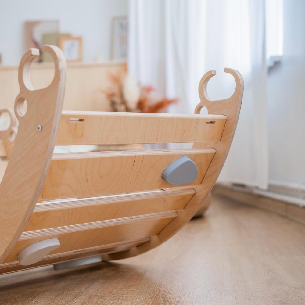 climbing arch, ramp, rocker-arch, Montessori toys, montessori furniture, rainbow rocker, wooden climbing toy for toddlers
