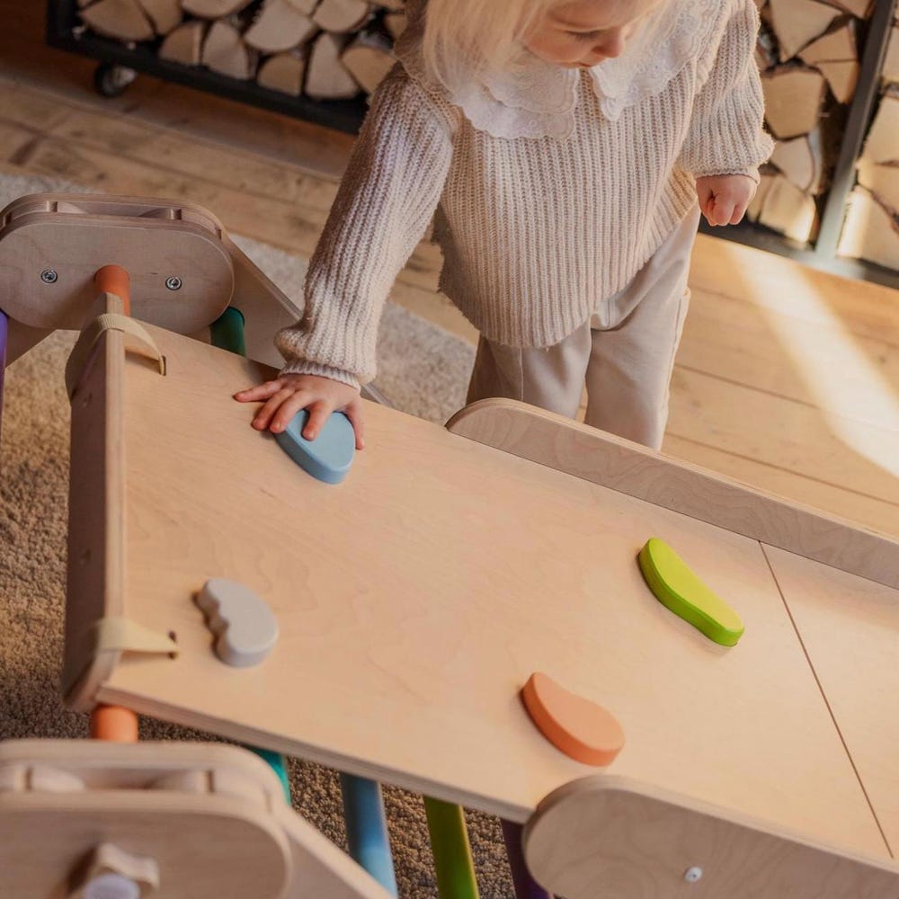 COLORED CLIMBER, with ramp, transformable triangle, happymoon, Montessori ramp, toddler triangle, climbing triangle.