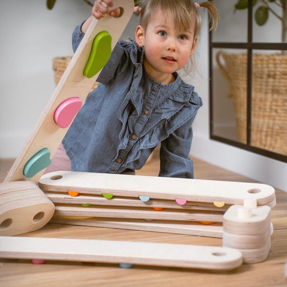 Balance beam set from 6 beams, double sided balance beam set for kid, balance path, toddler balance board, balance toy, Montessori balance