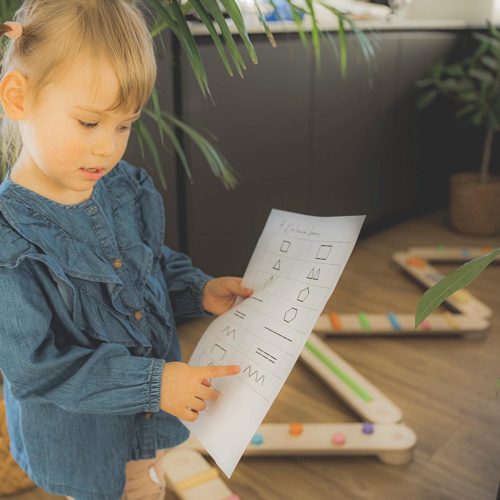 Balance beam set from 6 beams, double sided balance beam set for kid, balance path, toddler balance board, balance toy, Montessori balance