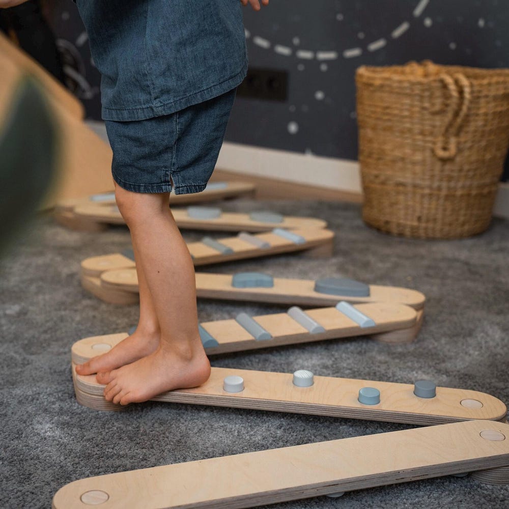 Double-sided balance beam set from 8,  Montessori balance toy, gym path, happymoon, wooden balance beam set, toddler gift, playroom toy
