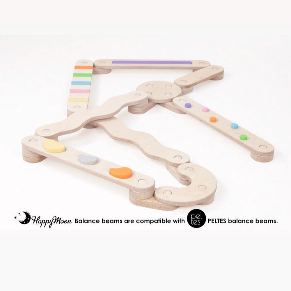 Double-sided balance beam set from 8,  Montessori balance toy, gym path, happymoon, wooden balance beam set, toddler gift, playroom toy