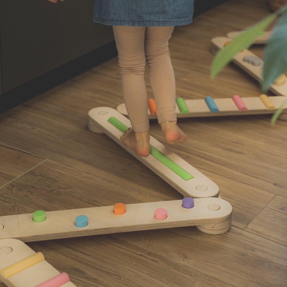 Wooden balance beam set from 6, wooden balance toy, Montessori balance board, kids gift,  double-sided balance beams, kids balance beam