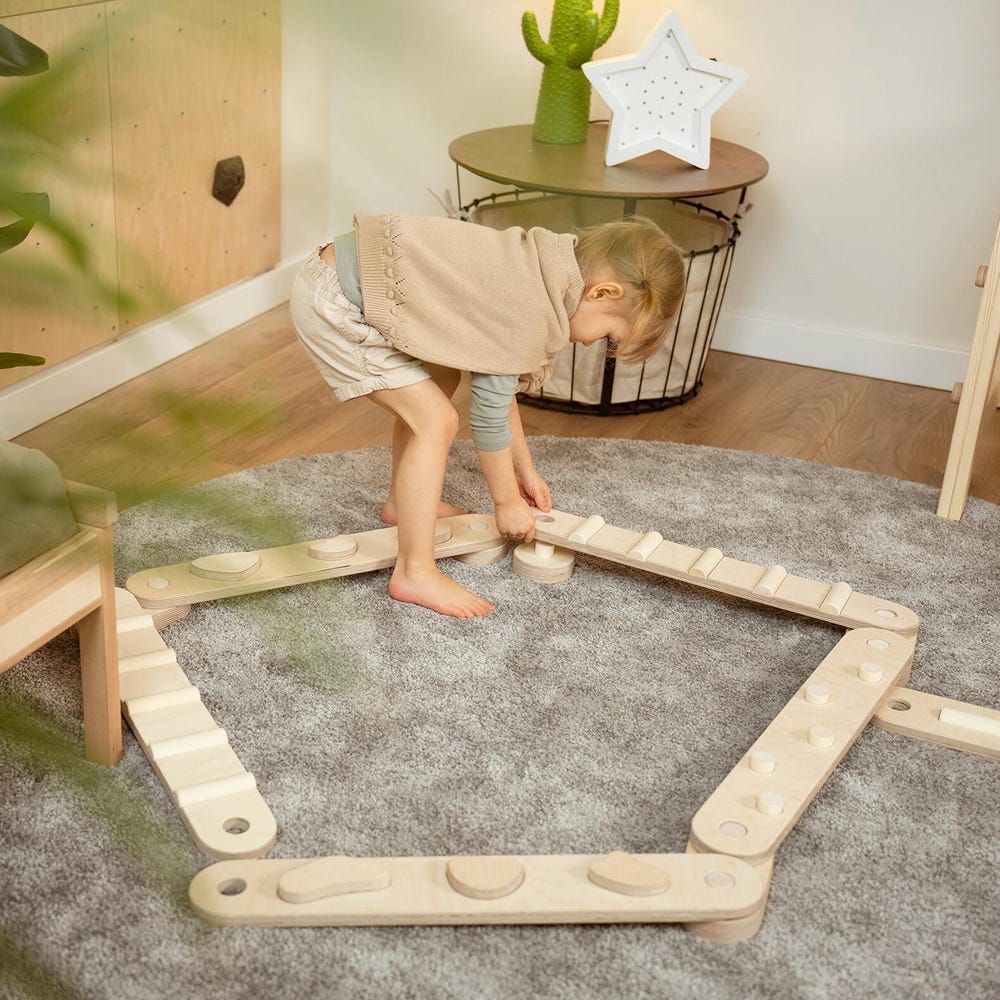 Wooden balance beam set from 6, wooden balance toy, Montessori balance board, kids gift,  double-sided balance beams, kids balance beam